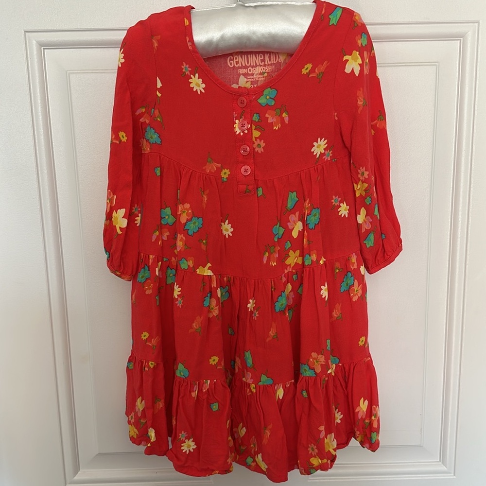 EUC Genuine Kids by OshKosh Orange Floral Dress